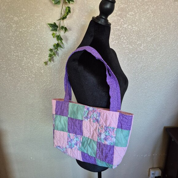 Cool Mums Club Quilted Tote - Skull with Heart Glasses & Coffee - Handcrafted - Picture 5 of 10
